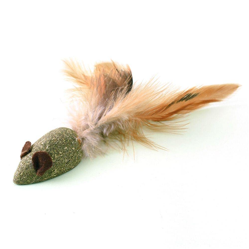 The Pets Company Natual Attractive Catnip Toy Mouse With Feather Cat Toy