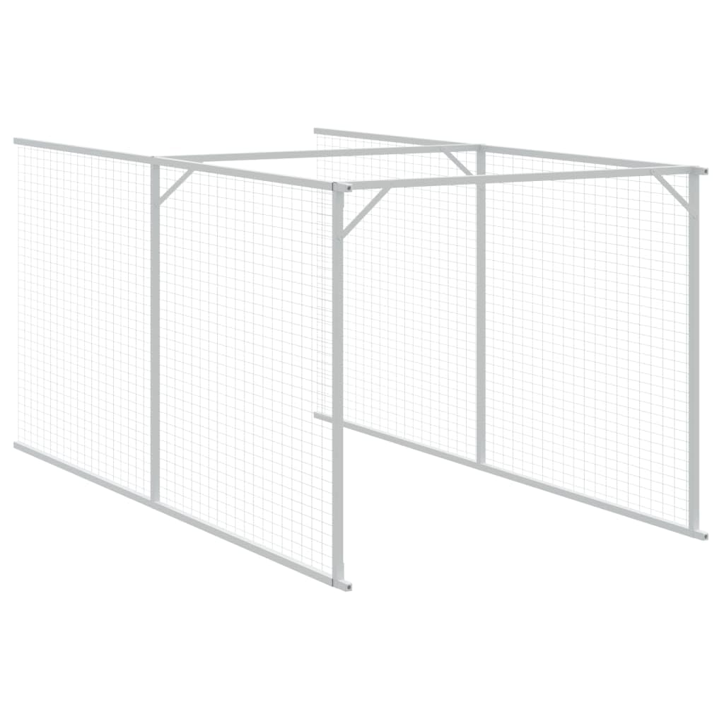 vidaXL Dog House with Run Anthracite 43.3x400.4x43.3 Galvanized Steel