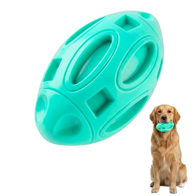 Sniffytails Squeaky Rugby Ball Dog Toy  Durable Rubber Chew Toy With Interactive Squeaker For All Dog Breeds | Super Bouncy Fet