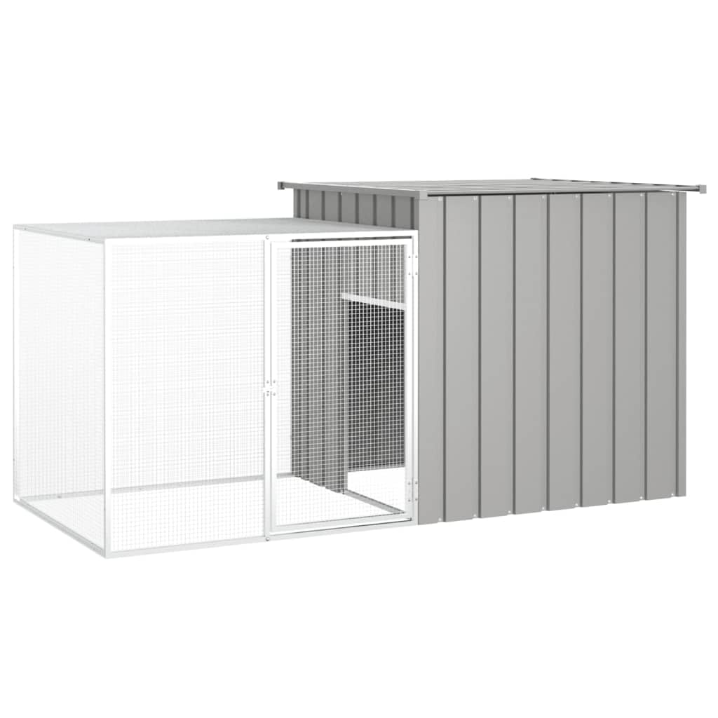 vidaXL Spacious Rabbit Cage - Gray|78.7"x35.8"x39.4"|Secure Housing for Small Pets with Large Gate|Sturdy Galvanized Steel Construction