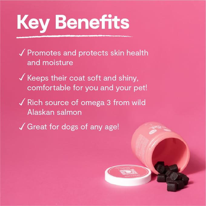 Open Farm Skin & Coat Chews, Dog Supplement, Dog Vitamins, Supports a Soft and Shiny Coat Using Traceable and Vet-Approved Ingre
