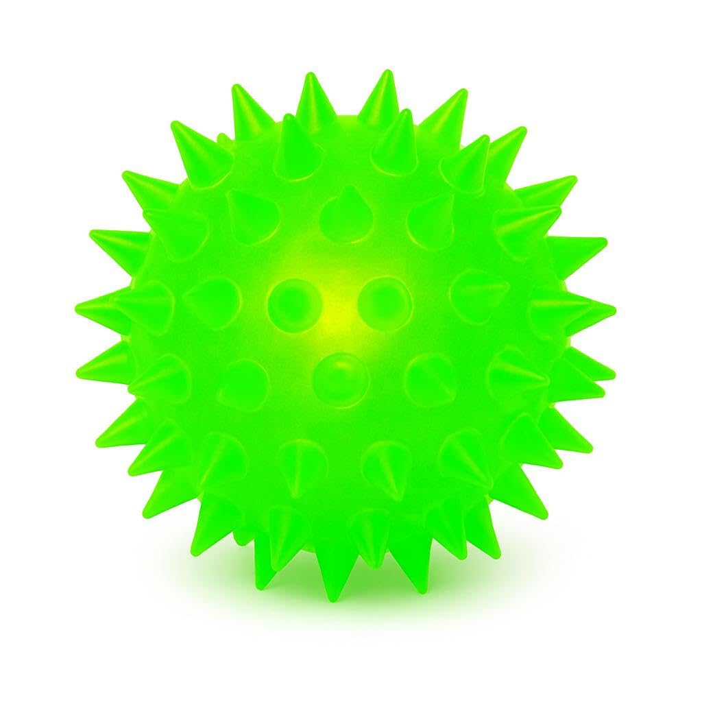 WAGGYTAILS LED Spiked Squeaky Ball for Dogs (Made in U.A.E)  Durable Rubber Pet Toy for Chewing, Fetch & Play | LightUp & Pet 