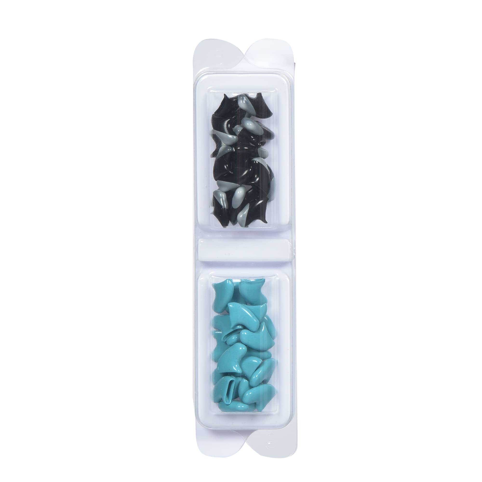 Kitty Caps Nail Caps for Cats, Black with Gray Tips & Baby Blue - Safe, Stylish & Humane Alternative to Declawing Stops Snags &