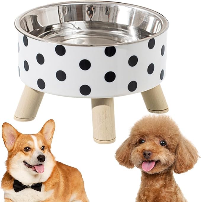 Brikipth Pet Bowl Wide Mouth Large Capacity Stainless Steel Pet Dog Cat Water Food Feeding Container Pet Supplies  14 * 9Cm  W