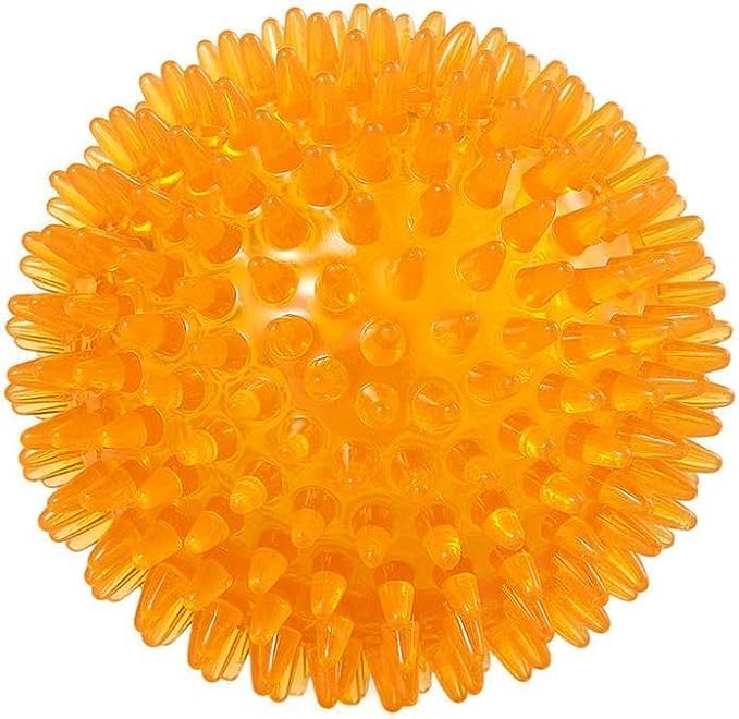 Kspups Durable Hard Spiked Rubber Ball With Squeaky Sound Ball Toy Ideal For Tooth Cleaning, Training And Play Fetch Dogs And Pu
