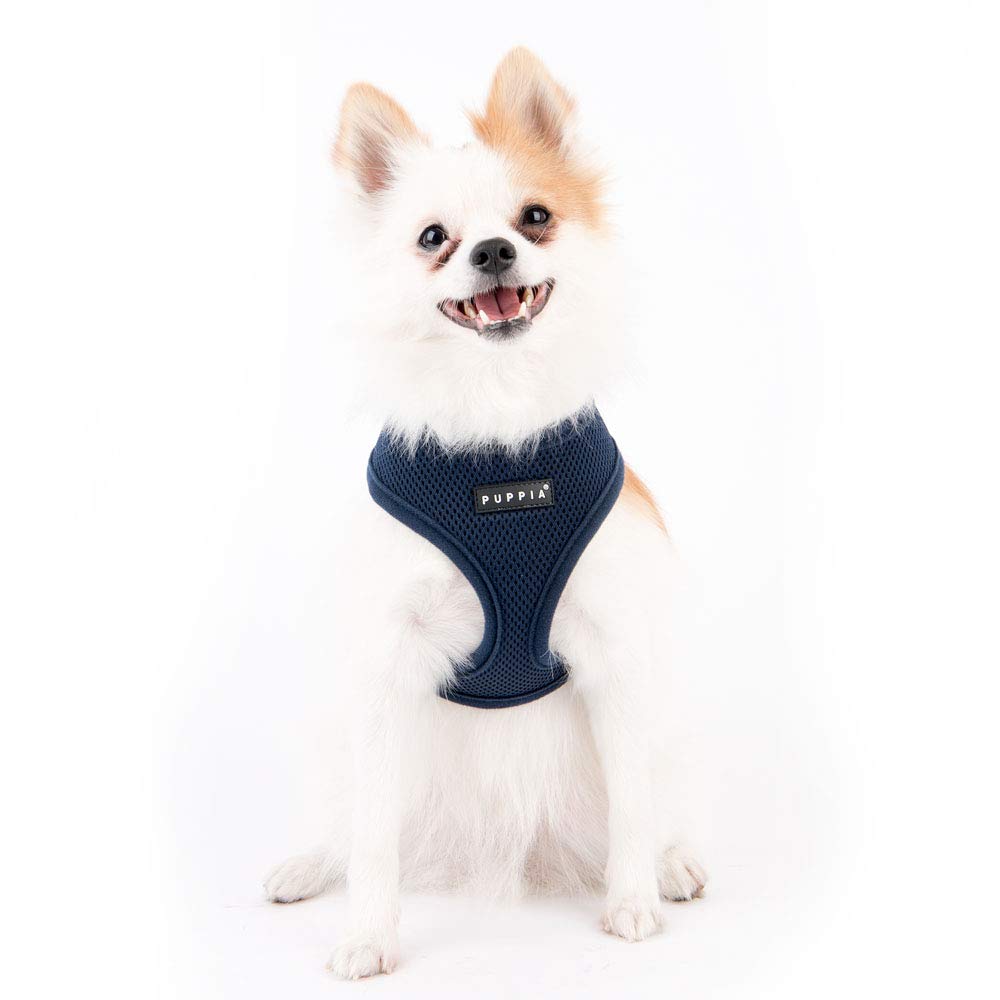 Puppia Soft Dog Harness, Navy, X-Small (PDCF-AC30-NY-XS)