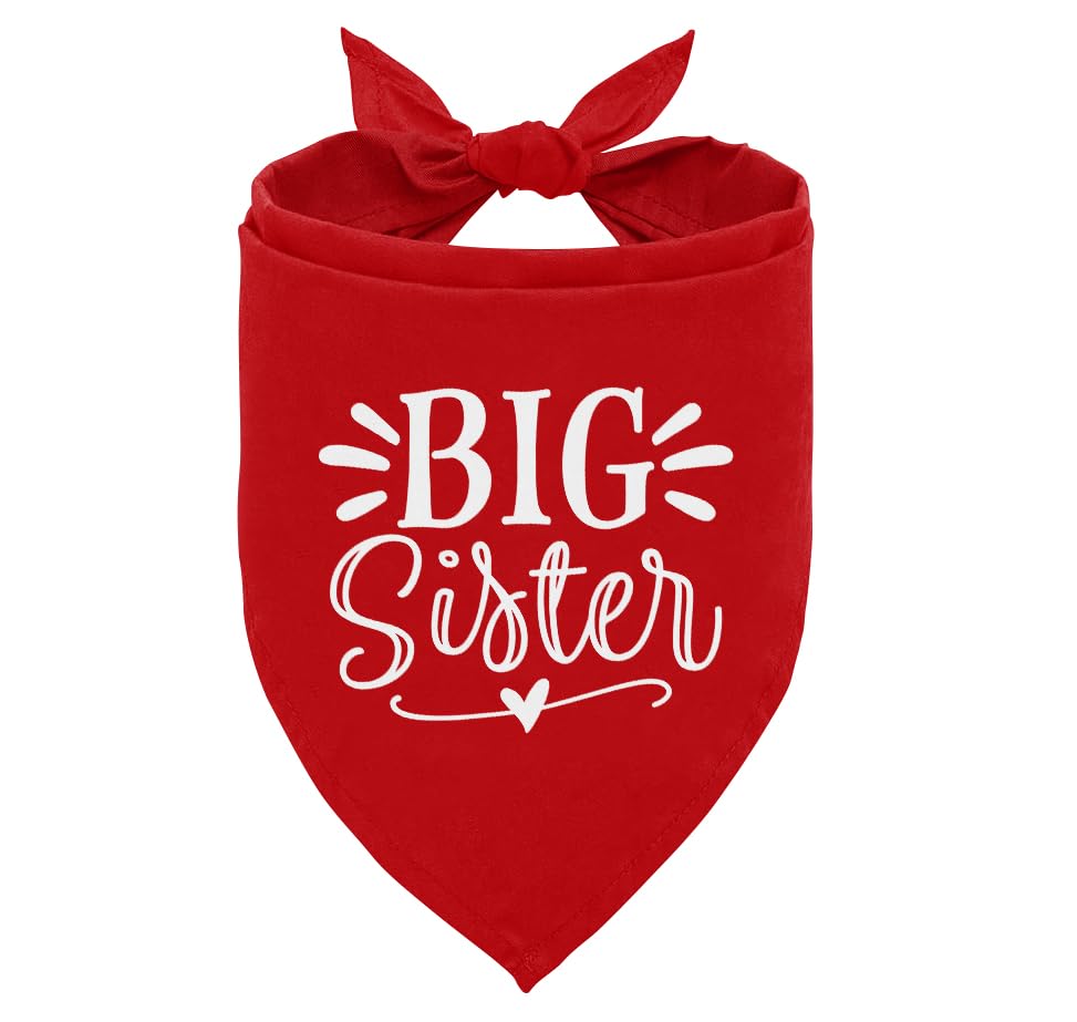 Zpprjf Big Sister Dog Bandana, Big Sister Bandana For Dog, Dog Pregnancy Announcement, Red Dog Bandana, Big Sister Dog Shirt, Do
