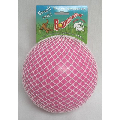 Bounce And Play Ball Dog Toy Medium Pink