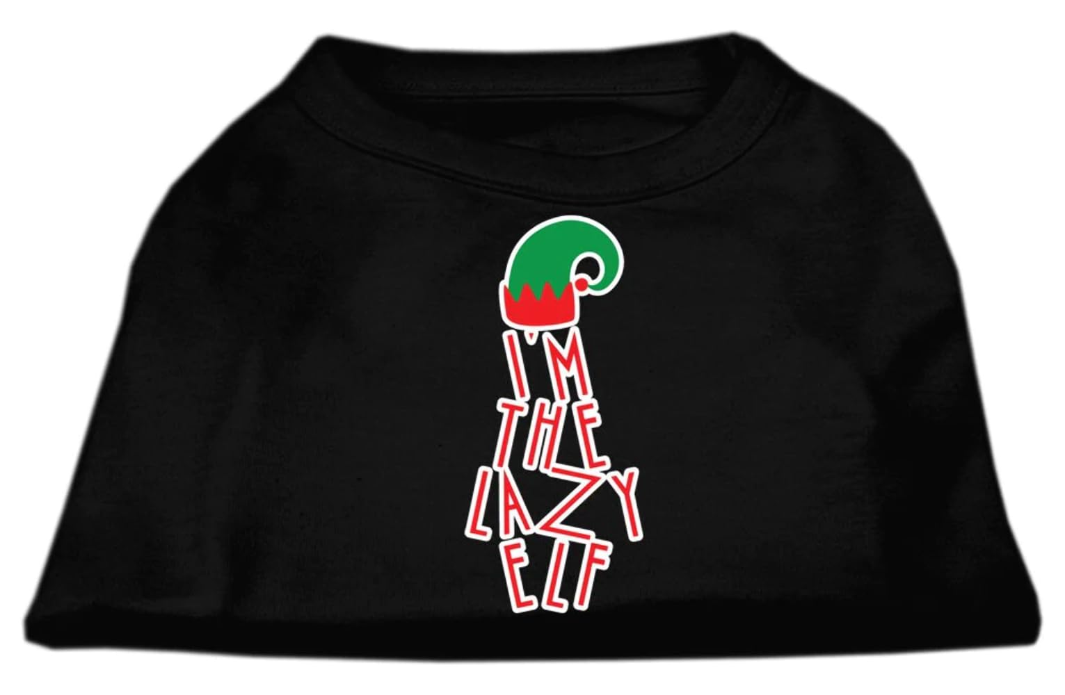 Christmas Pet Dog & Cat Shirt Screen Printed, I'm The Lazy Elf White XS (0-3 lbs.)