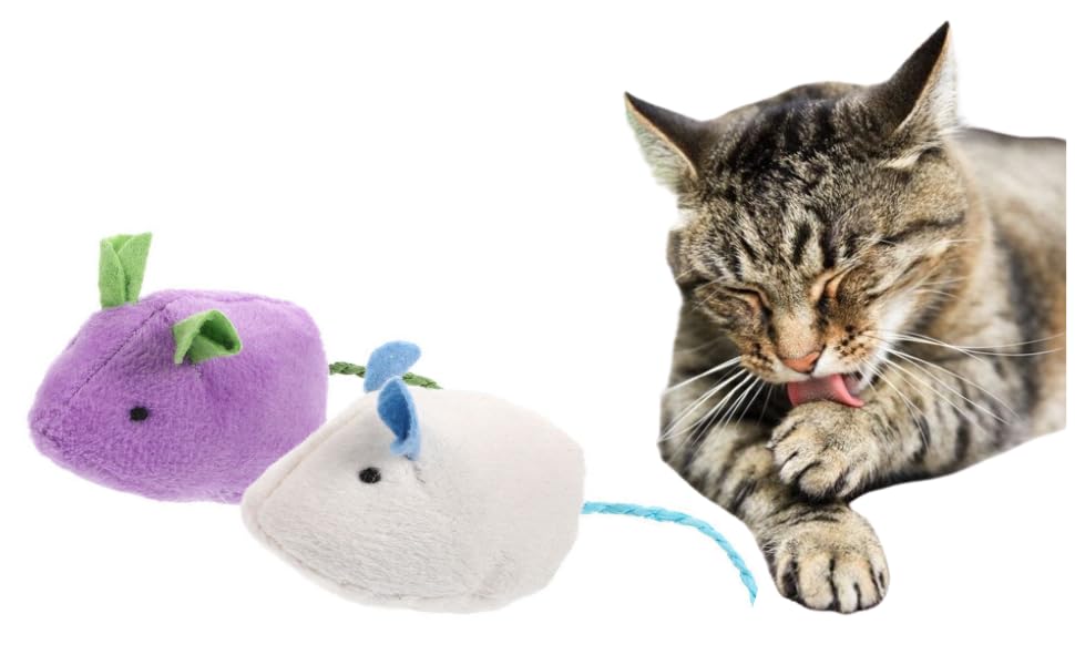 Bohobark Pet Toy Catnip SelfHealing Mice Shape Interactive Plush Pet Teeth Cleaning Color Plush Mouse Toy Cats Toys