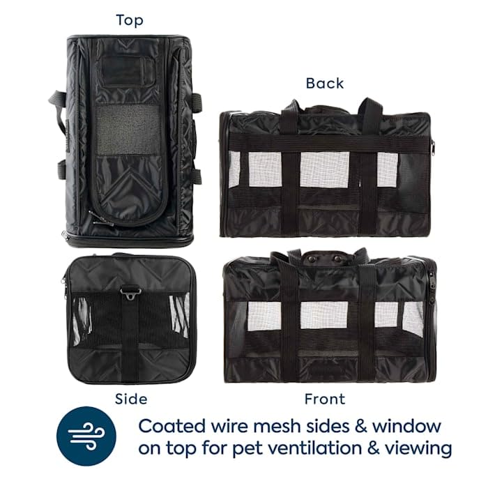 Sherpa Deluxe Airline Approved Soft Sided Dog & Cat Carrier, Black, Large