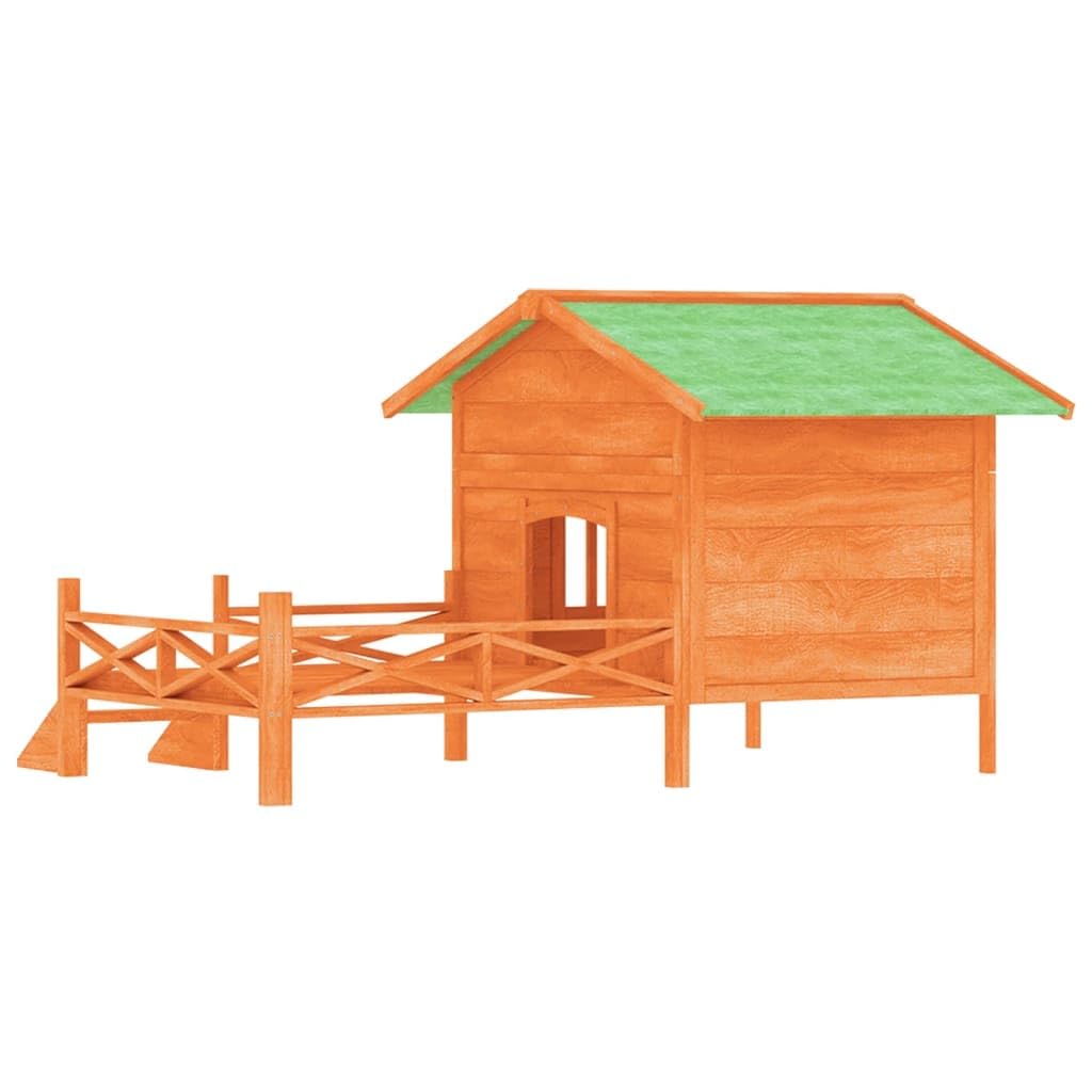 vidaXL Dog Kennel Brown 62.6x47.2x34.8 Solid Wood Pine
