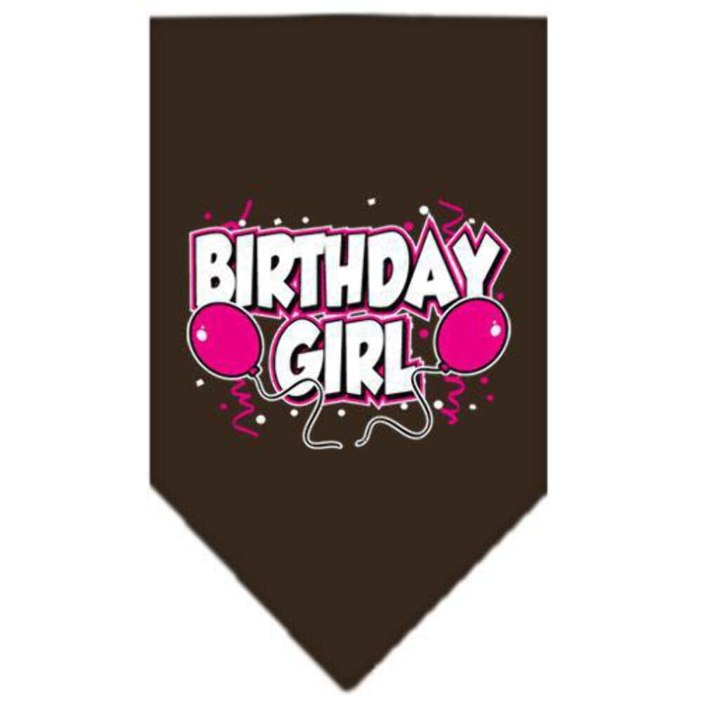 Mirage Pet Products Birthday Girl Screen Print Bandana for Pets, Large, Cocoa