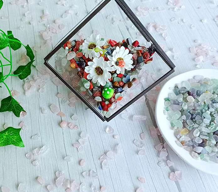 LAIDANLA Decorative Tumbled Gravel Fluorite Crystals Chip Polished Bulk Natural Gem Aquarium Gravel Rocks Pebbles Fish Tank Grav