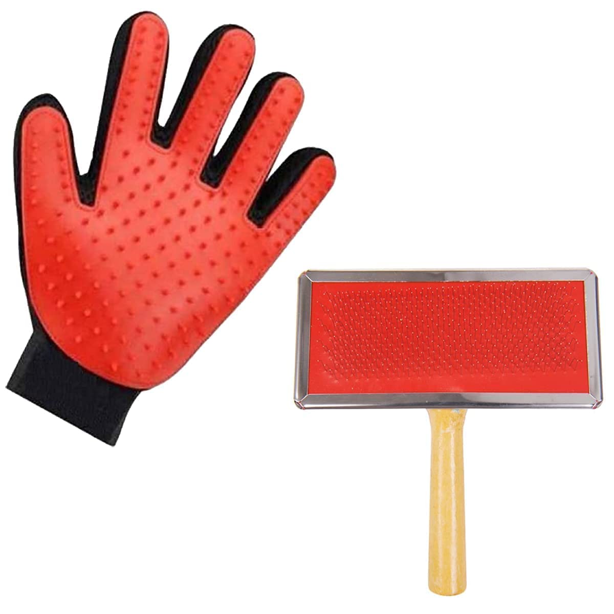Dog Trust Pet Comb,Pet Grooming Slicker Brush Shedding Hair Remove Brush Wood Handle Dog Cat Cleaning Supply Shot Hair/Long Hair