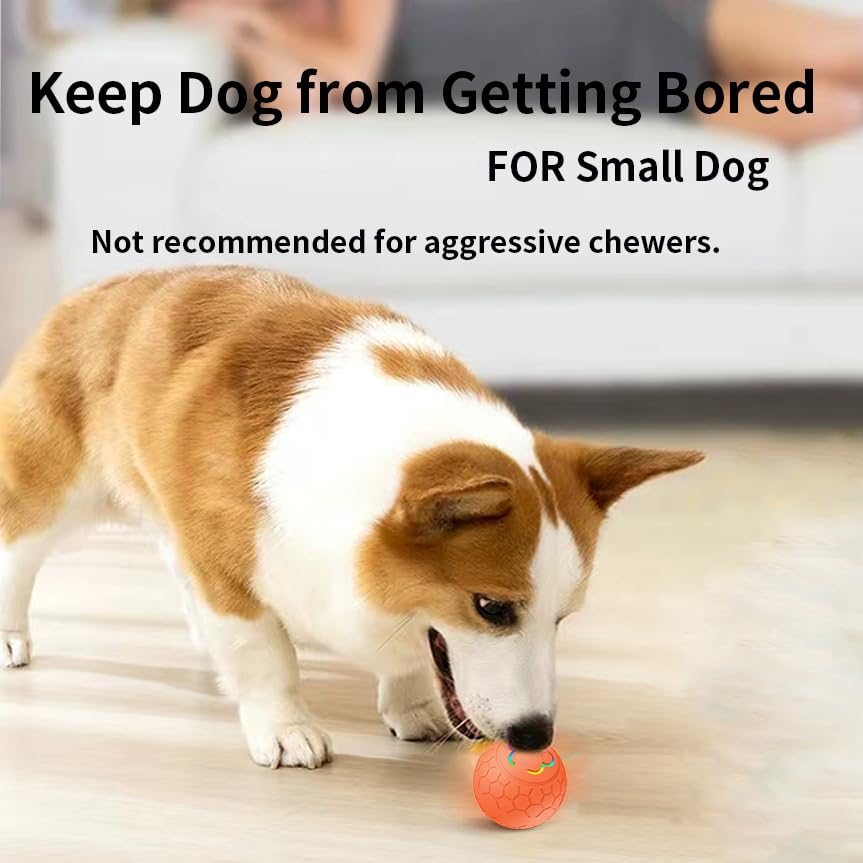 morhandisn Smart Interactive Dog Toys Ball, Auto Bouncing Rotating Ball, Moving Pet Toys for Dogs 20 lbs (Size Small - 2.2-inch