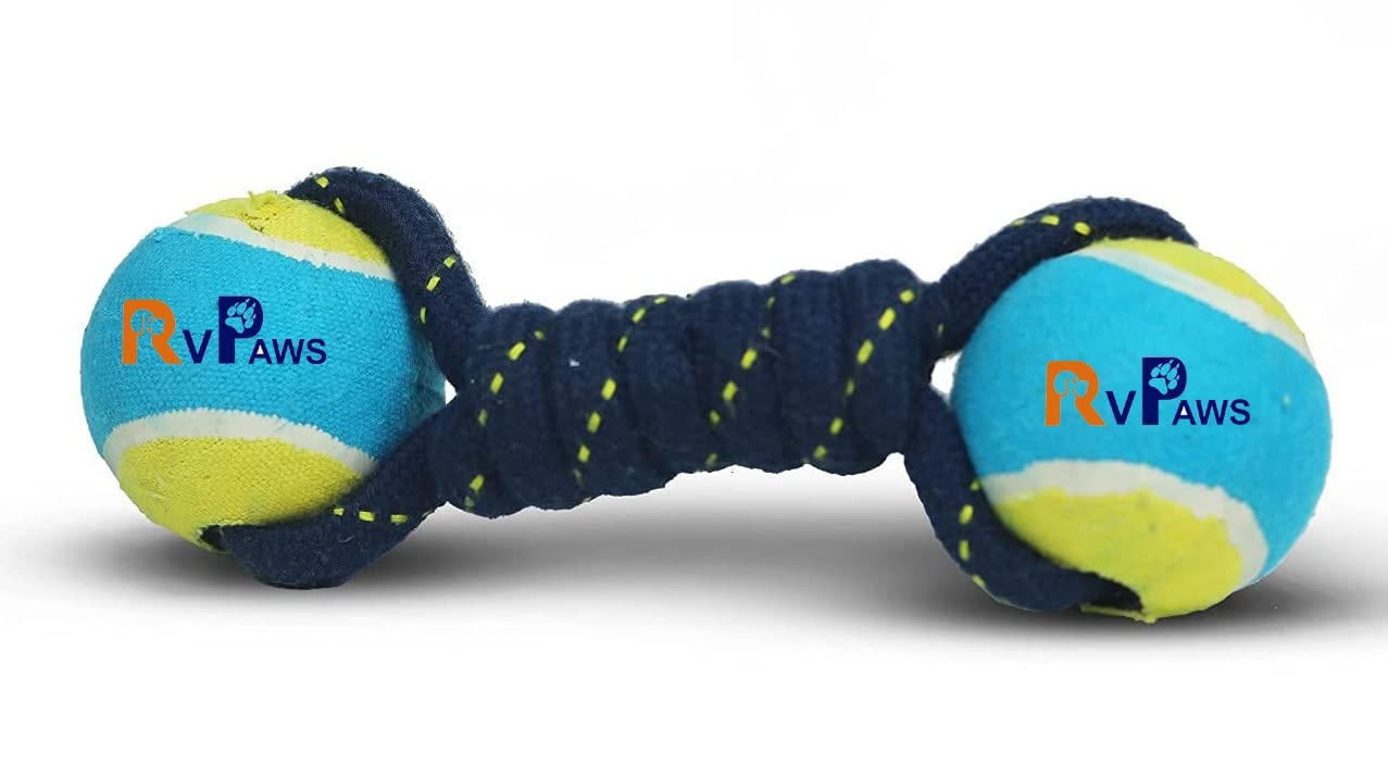 Rvpaws Dog Toys Indestructible For Small/Medium Dogs, Puppy Teething Toy Bone With Ball And Natural Cotton Ropes, Aggressive Che