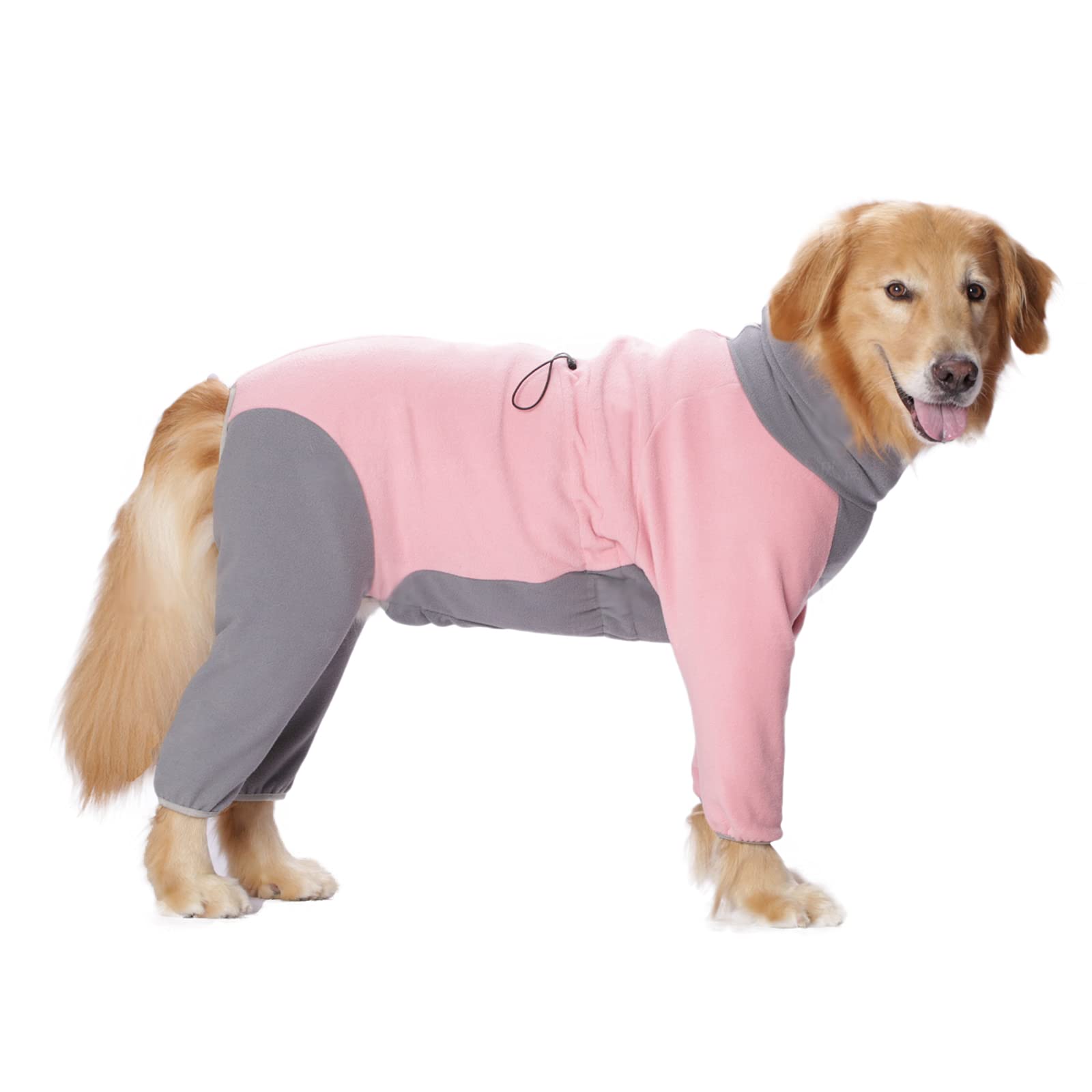 Winter Warm Coats 4-Legs Fleece For Large Medium Dogs, High Collar Cold Weather Coat Full Body Snowsuit Comfort Windproof Sweate