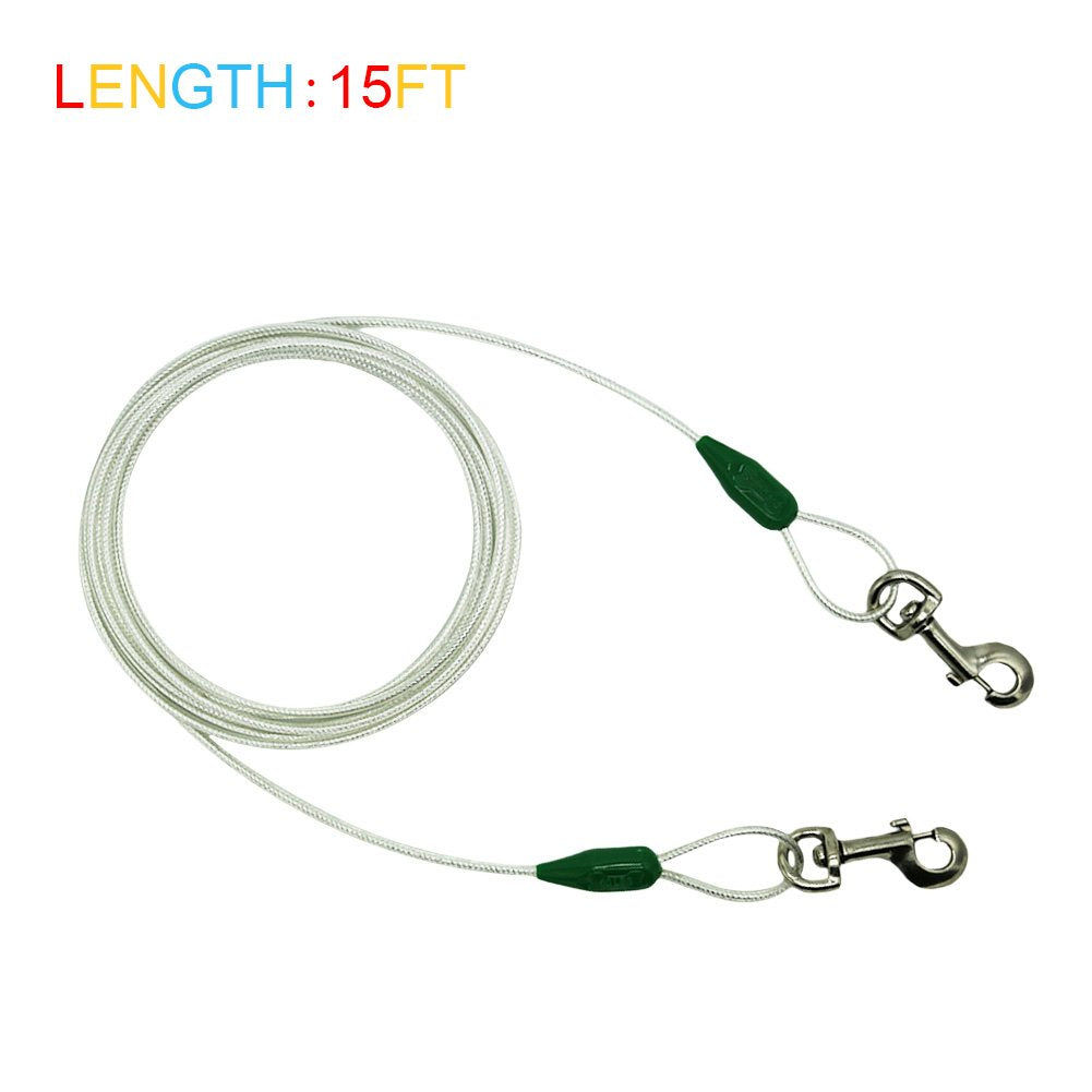 Petest 16 Inch Spiral Stake With 15Ft Reflective Tie-Out Cable For Medium Dogs Up To 60 Pounds