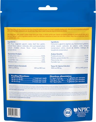 N-Bone Mega-Bone Long-Lasting Dog Chews, Cheeseburger Flavor, 6count, 16.8oz