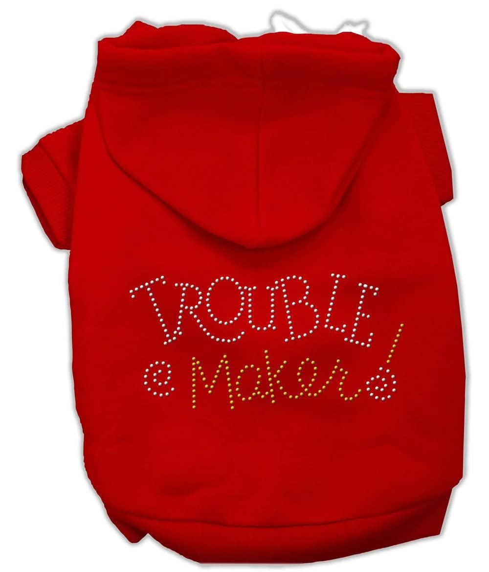 Mirage Pet Products 54-80PK Trouble Maker Rhinestone Pink Hoodie, X-Small