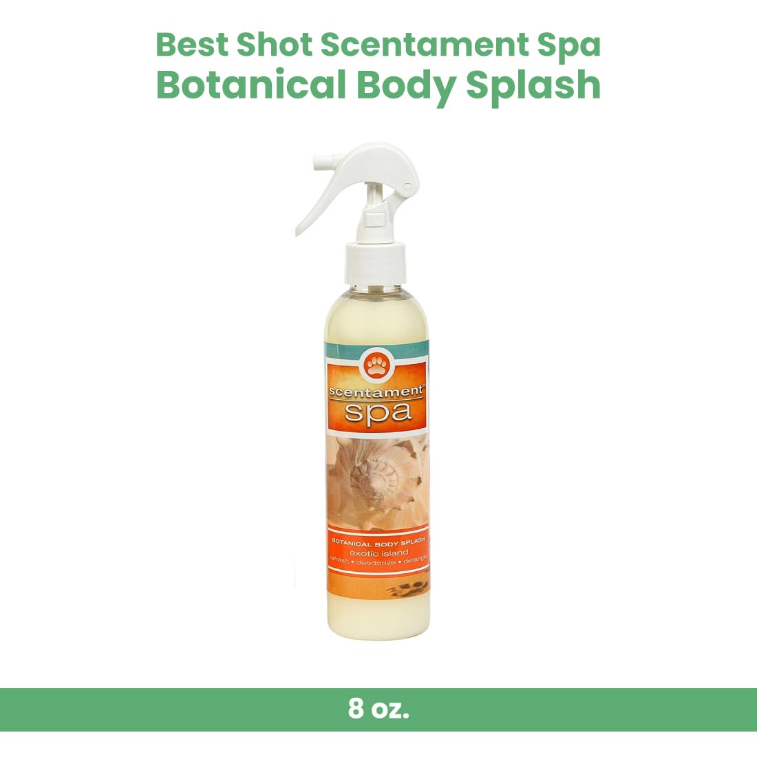 Best Shot Scentament Spa Botanical Body Splash, Detangler Spray, Hypoallergenic Body Spray for Pets, Cat and Dog Cologne Spray,
