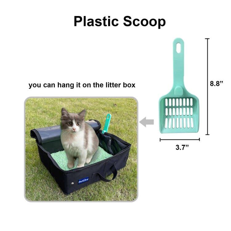 Petlike Travel Cat Litter Box, Leak-Proof Portable Litter Box, Collapsible Toilet Tray Carrier For Small Medium Cats (Medium, Black Set)