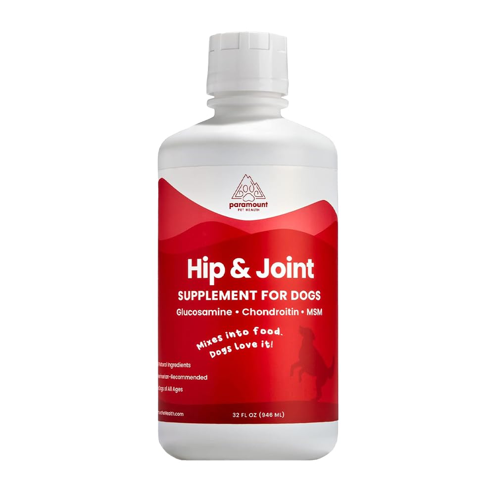 Paramount Pet Health Liquid Glucosamine for Dogs, 1600 mg Glucosamine Liquid for Dogs Hip & Joint Supplement, Ideal for Mobility