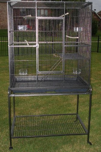 64'' Extra Large Wrought Iron Tight 1/2-Inch Bar Spacing 4-Levels Ferret Chinchilla Sugar Glider Rats Metal Chew Free Cage with 