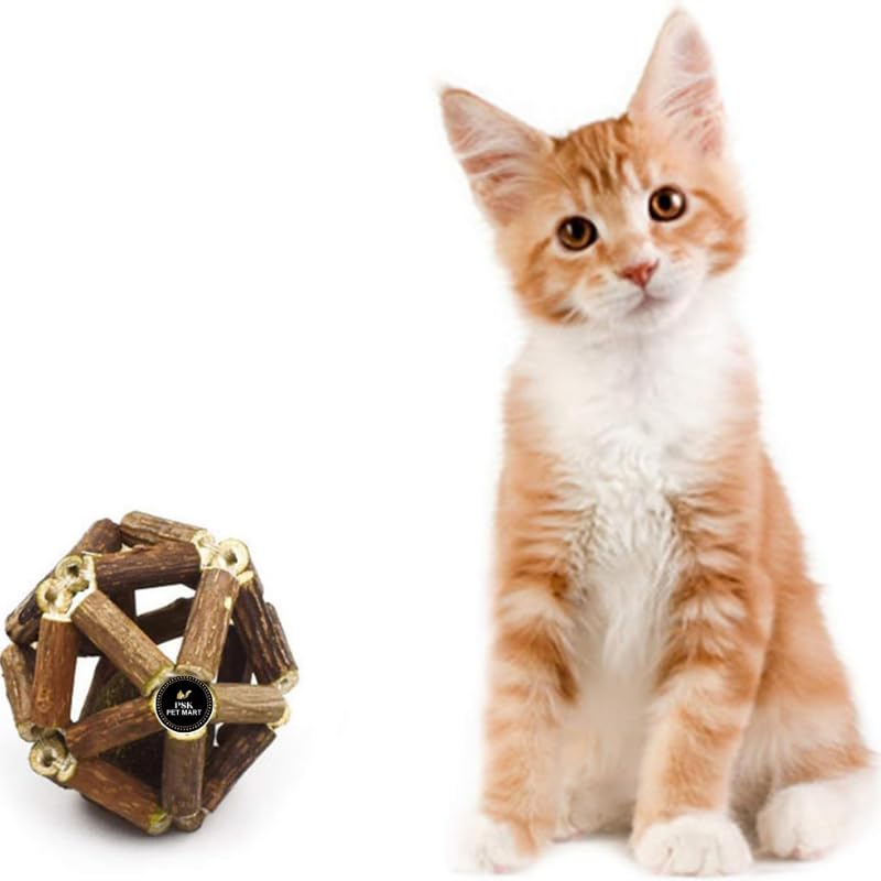 Psk Pet Mart Catnip Toys, 1 Pcs Cat Toys Natural Silvervine Stick Cage Balls & Bell Ball For Indoor Cats, Kitten Cleaning Teeth 