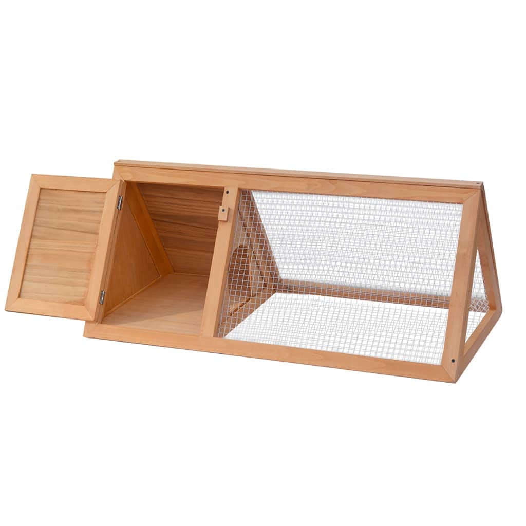 vidaXL Deluxe Wood Animal Cage - Premium Quality Wooden Rabbit Hutch with Iron Wire Grid, Easy-Access Feeding Door and Weather Resistant Paint Finish