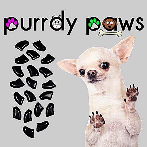 Purrdy Paws 40-Pack Soft Nail Caps for Dogs Claws Black X-Large