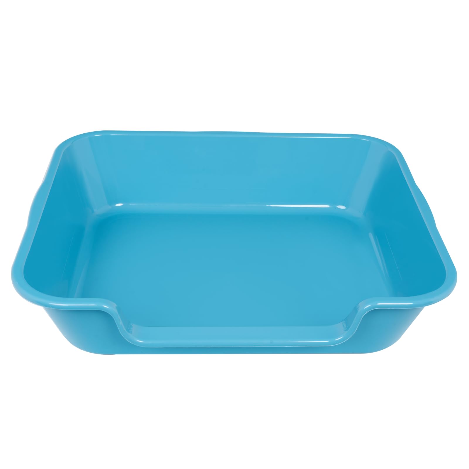 Ying Tutu Extra Large Cat Litter Box - Low Entry, ABS Plastic, Light Blue, 24" x 20" - Jumbo Pet Safe Tray for Big Cats