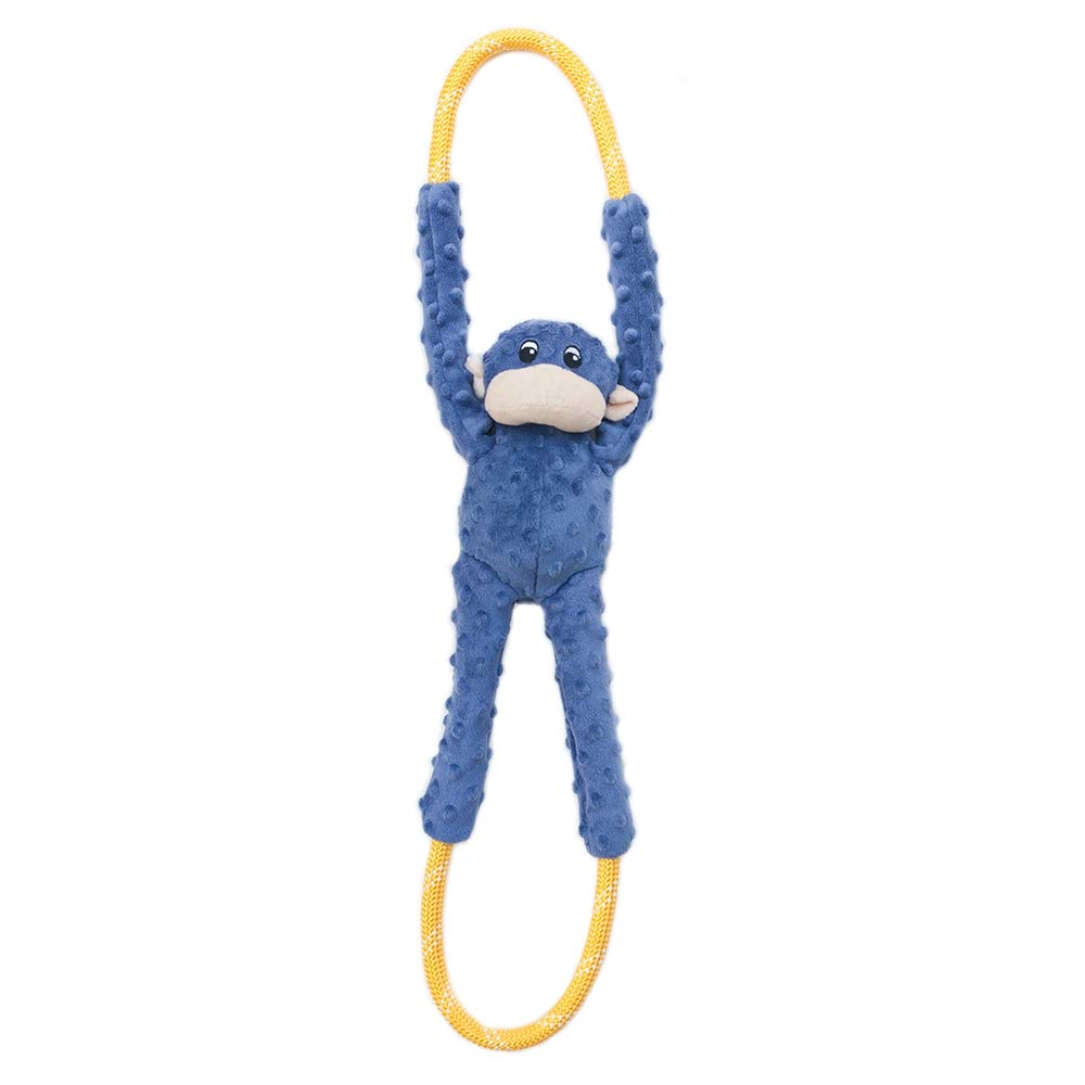 Zippypaws - Ropetugz Blue Monkey Dog Toy - Durable Rope, Squeaky Chew Toy, Perfect For Tug Of War, Suitable For Small, Medium, And Large Breeds - Machine Washable