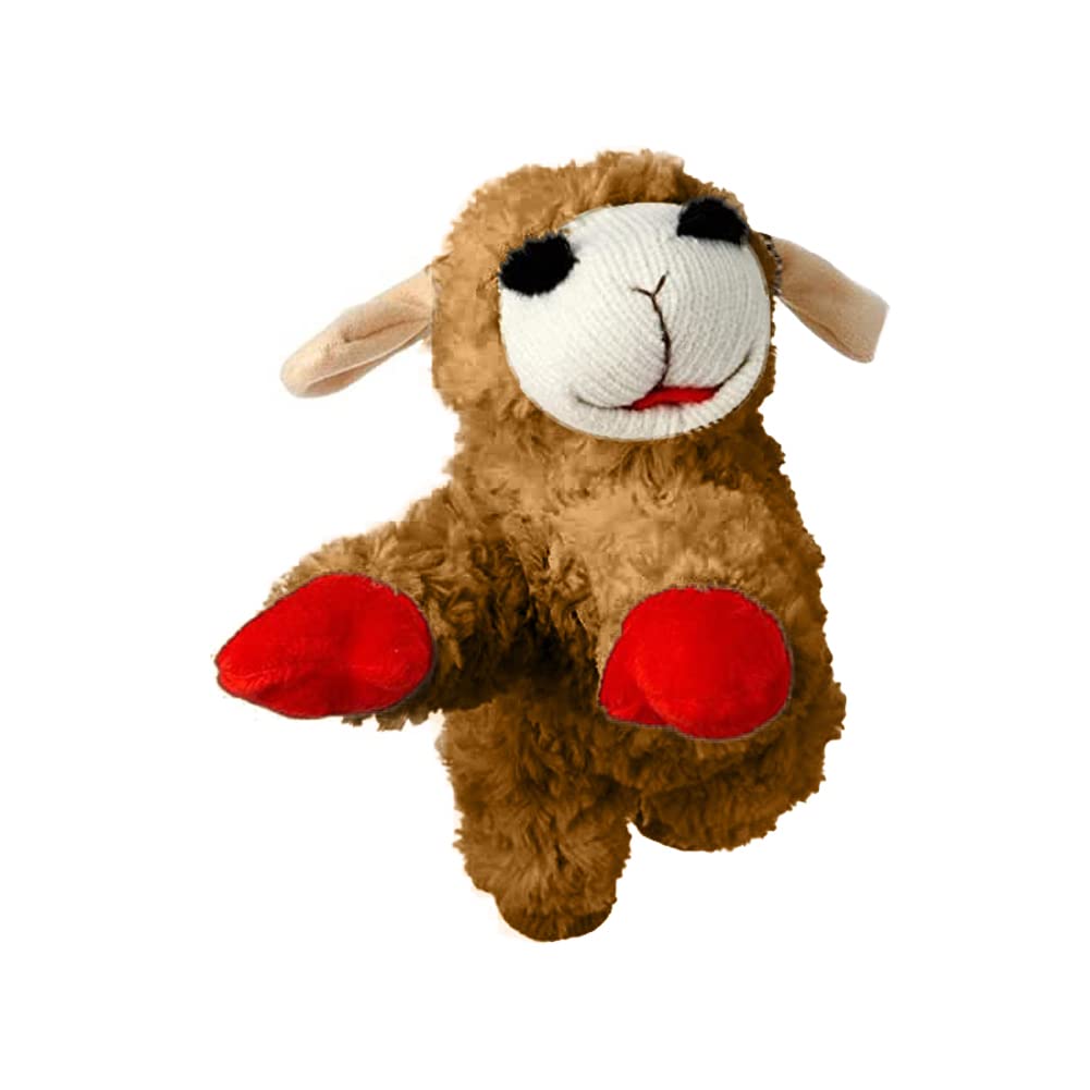 Multipet Lamb Chop Plush Dog Toy, Lamb Chop Squeaker Toy, Officially Licensed (Brown, 6'')