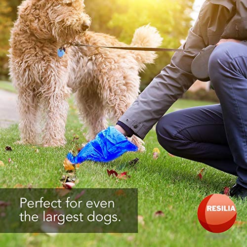 Resilia Commercial Grade Dog Poop Bags - Heavy Duty Pet Waste Removal Bag For Dogs, Cats, And Other Animals, Unscented, Blue, 1 Roll Of 200 Bags