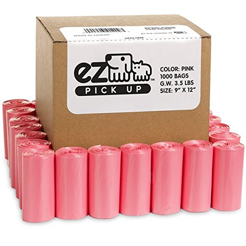 Pink Poop Bags - 1000 Count Dog Waste Bag, Cat Litter, Ez Pick Up Puppy Waste Disposal, 9'X12' Large