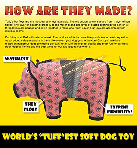 TUFFY Barnyard Brown Rabbit Dog Toy - Durable Squeaker, Regular Size, Machine Washable, Interactive Play (Tug, Toss & Fetch)