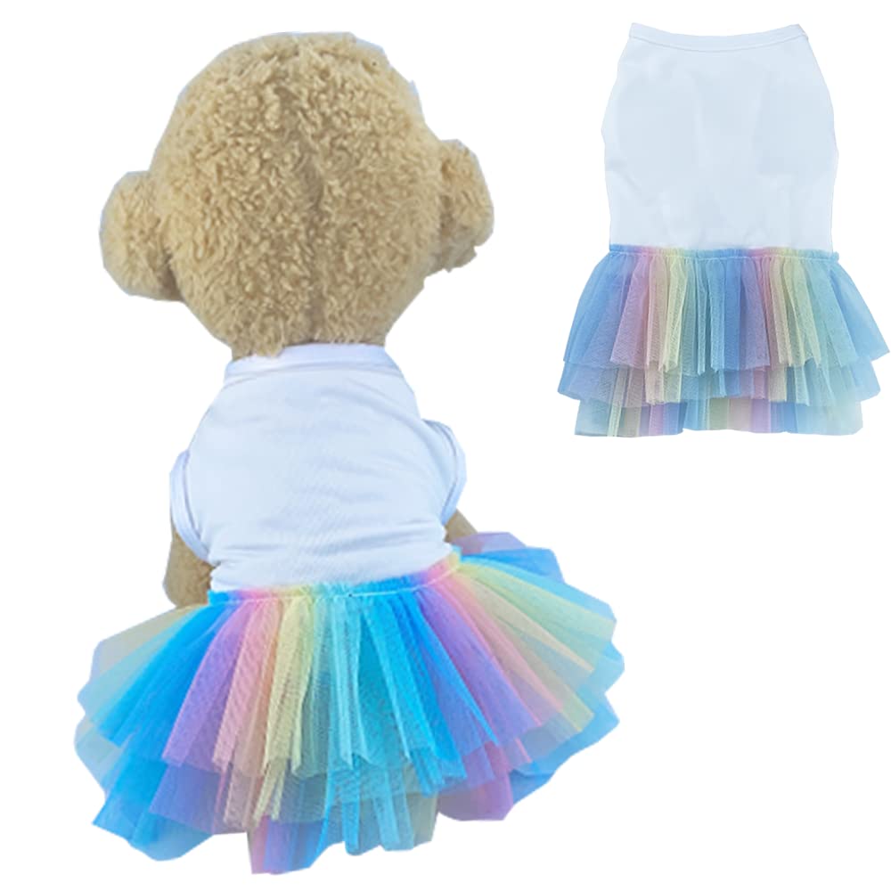 Aniac White Dog Dress, Summer Puppy Clothes For Small Dog Girl, Spring Princess Dress, Cat Outfit, Pet Clothing For Cats & Kitte