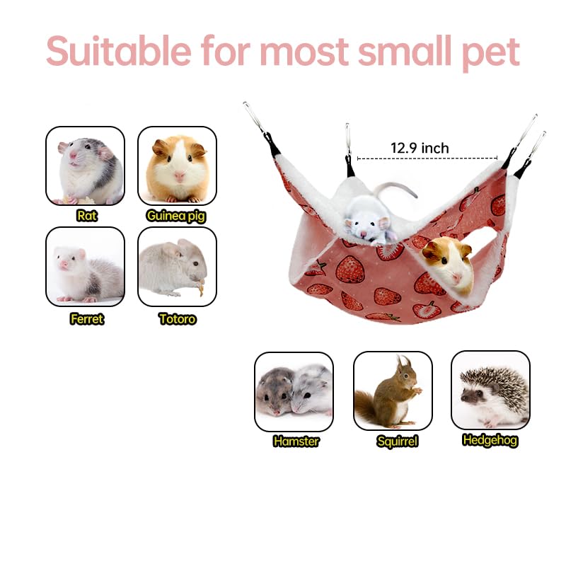 Eaedmy Rat Ferret Hammock Toys Cage Accessories, Guinea Pig Hideout Tunnel, Warm Bed For Rat Ferret Guinea Pig Sleep Hide And Pl