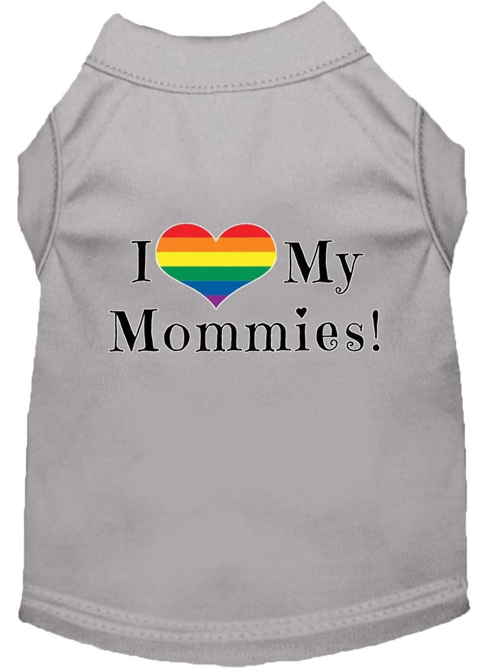 Pet Dog & Cat Shirt Screen Printed, "I Heart My Mommies" Purple SM (3-6 lbs.)