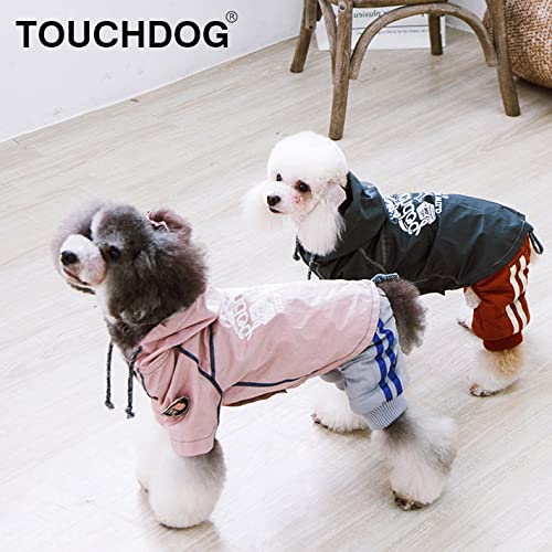 Touchdog Cloudburst Waterproof Reversible Dog Raincoat, Small, Grey