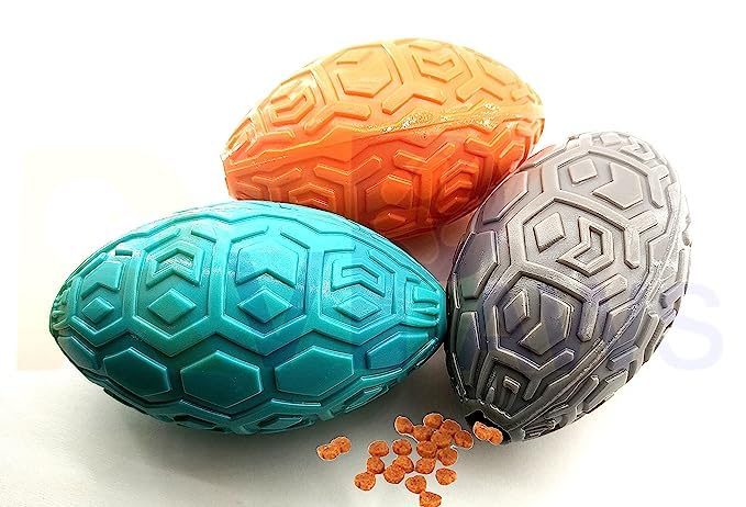 Rvpaws Natural Rubber Volley Ball Shaped Interactive Food Dispenser Feeder Bite Resistant Rugby Ball Toy Ideal For Slow Feeders 