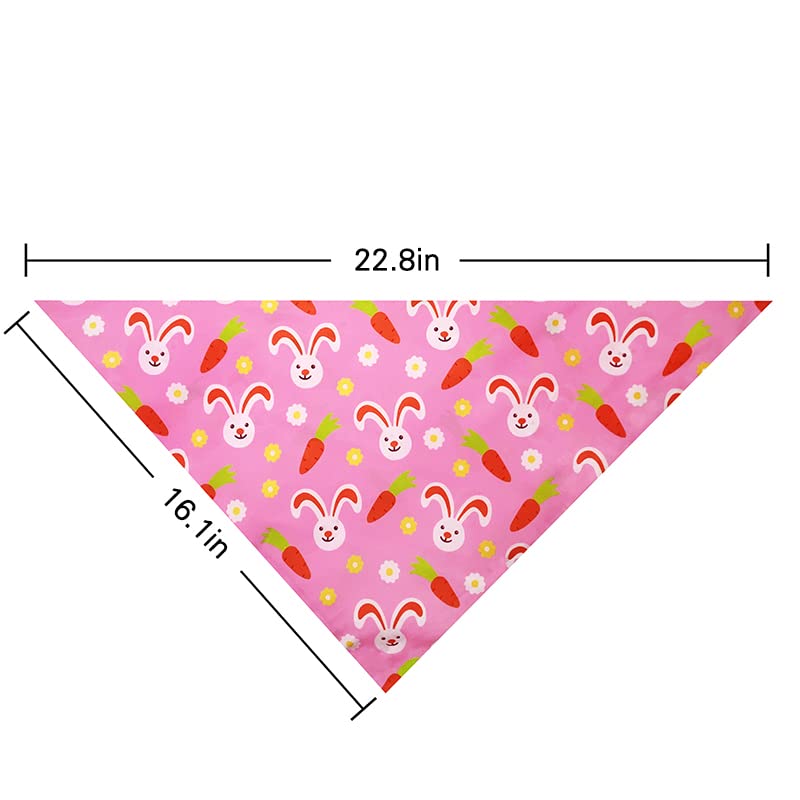 2 Pack Easter Dog Cat Bandana, Holiday Bunny And Carrot Bandana For Pets Puppies (Pattern 2, Small)