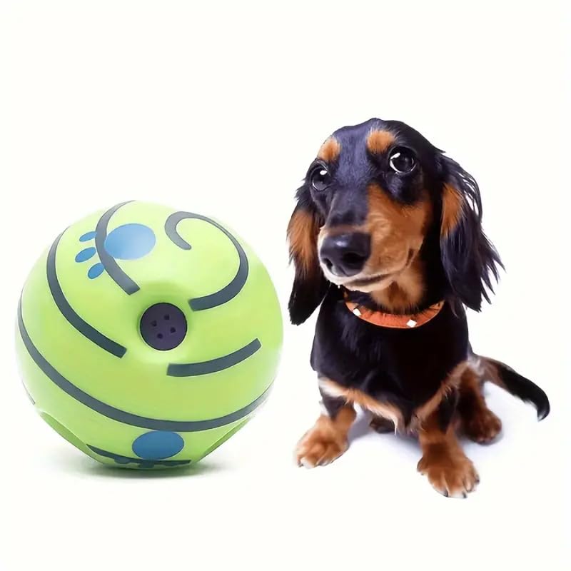Bohobark Interactive Dog Toys Ball, Squeaky Dog Toys Ball, Large Wobble Giggle Dog Ball, Durable Wag Chewing Ball For Training T