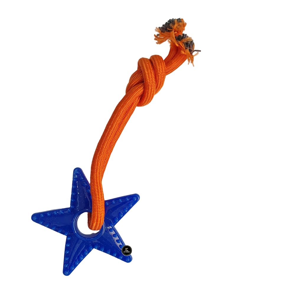 Psk Pet Mart Starfish Dog Chew Toy | Soft Squeaky Plush Toy With Rope Arms For Puppies, Teething & Interactive Play | Durable Co