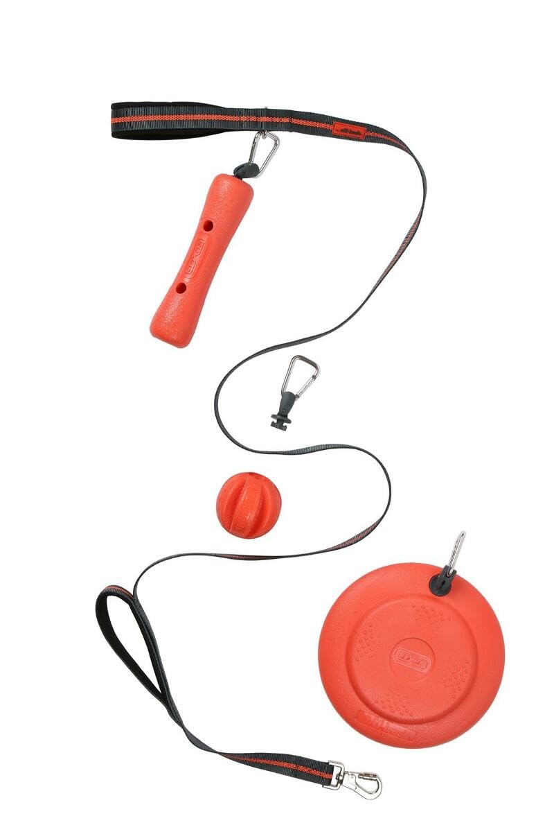 Dexas Off Leash Reaction Ball Floating Dog Toy with Removable Leash Attachment