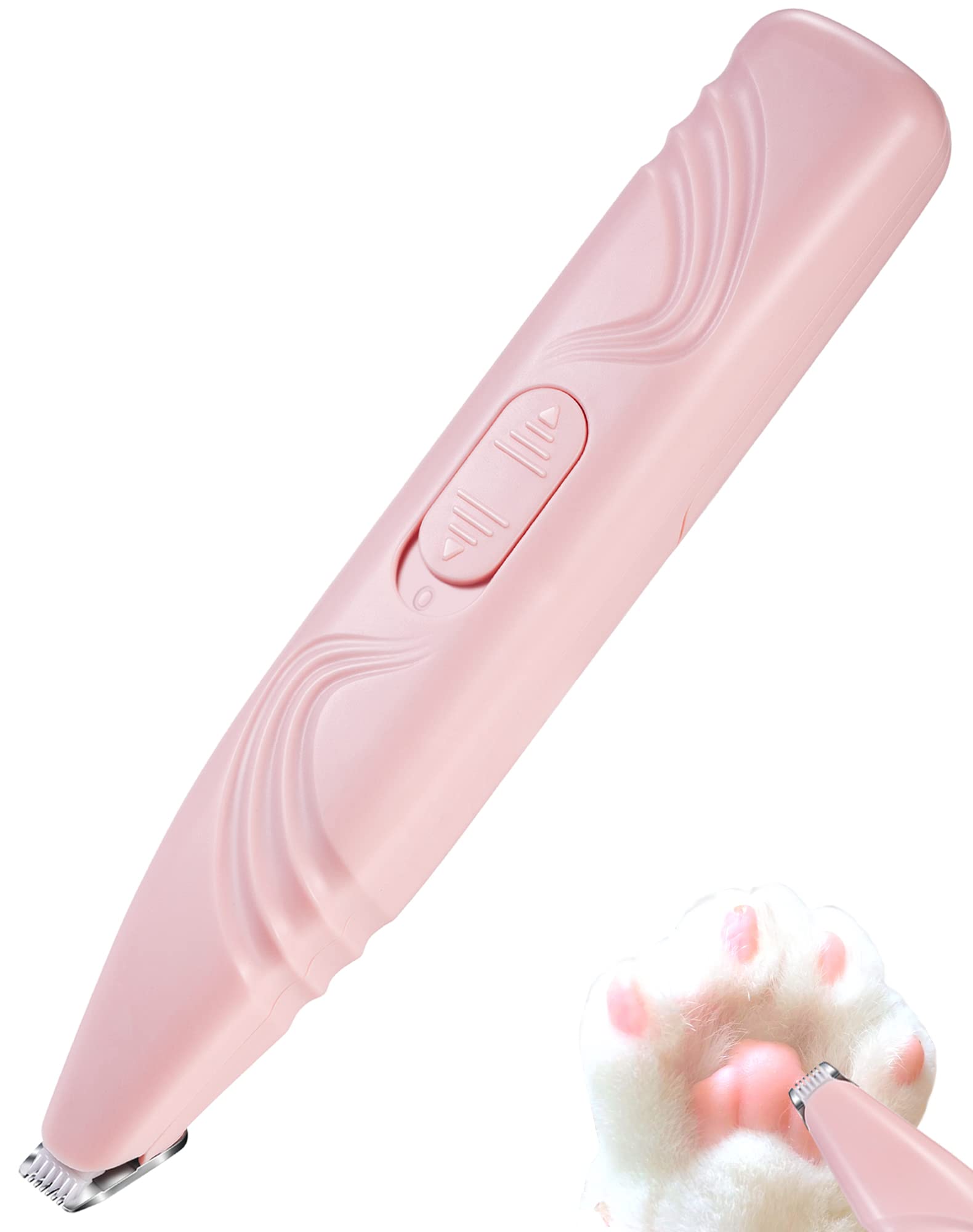 Leyoufu Dog Paw Trimmer For Grooming, Cordless Electric Small Pet Grooming Clippers Hair Trimmer For Dogs Cats, Low Noise For Trimming Pet'S Hair Around Paws, Eyes, Ears, Face, Rump (Pink)