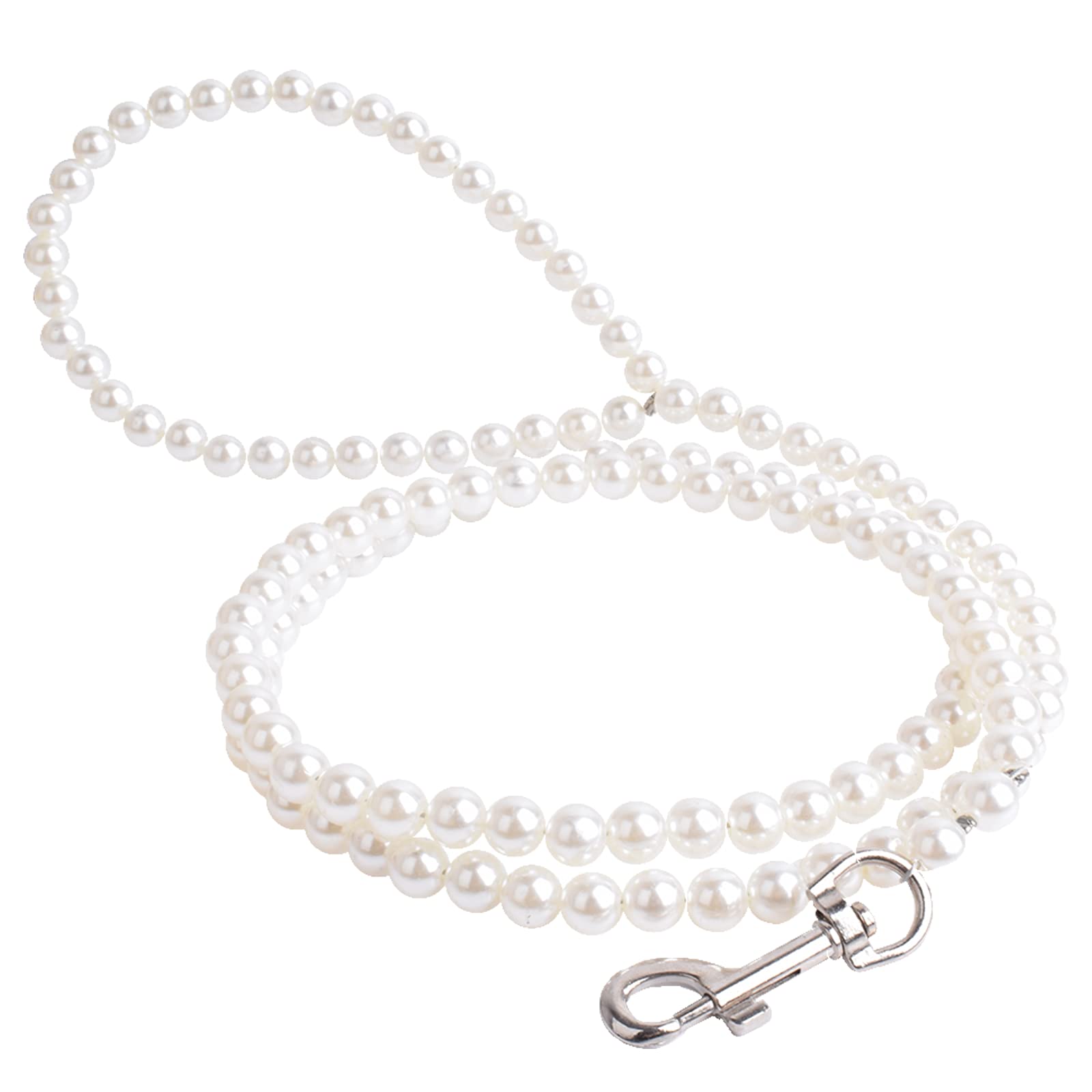 Cdycam 120cm 4ft Custom Pearls Beaded Pet Dog Cat Training Walking Leash Lead Leashes