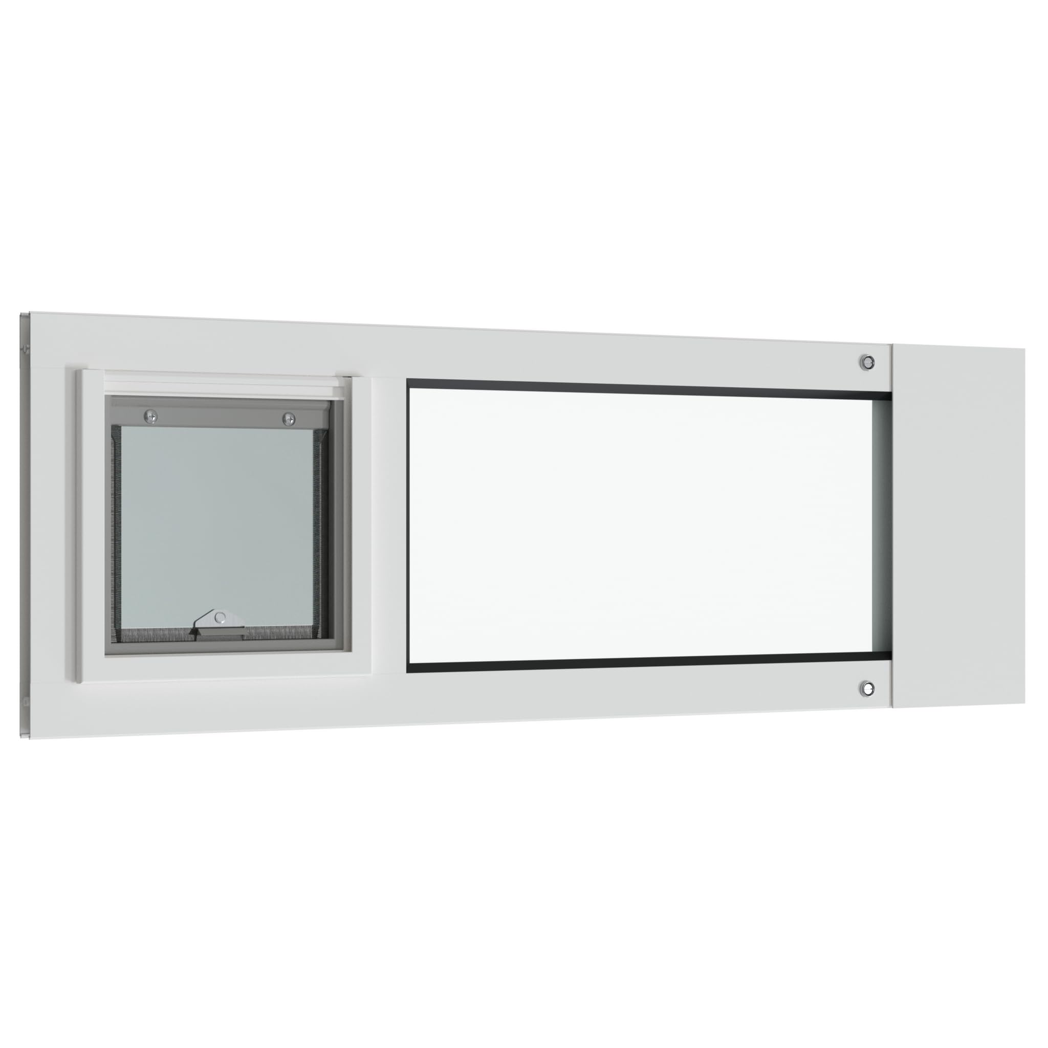 Liberty Cat Door for Sash Windows | Cat Door for Aluminum Frame Windows | Economical Sturdy Window Insert | White Frame | 38 - 3